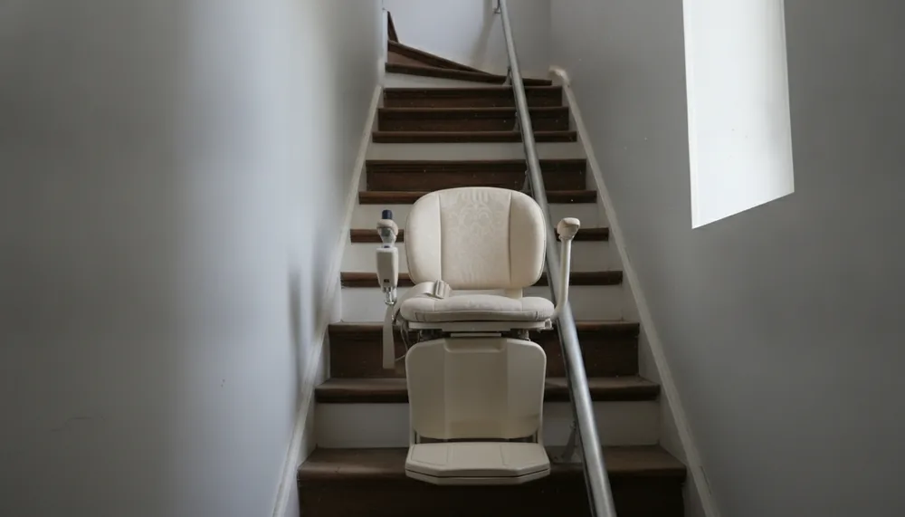 Monte-escalier droit dans une maison de ville de l'Élorn, Landerneau, quartier Saint-Thomas